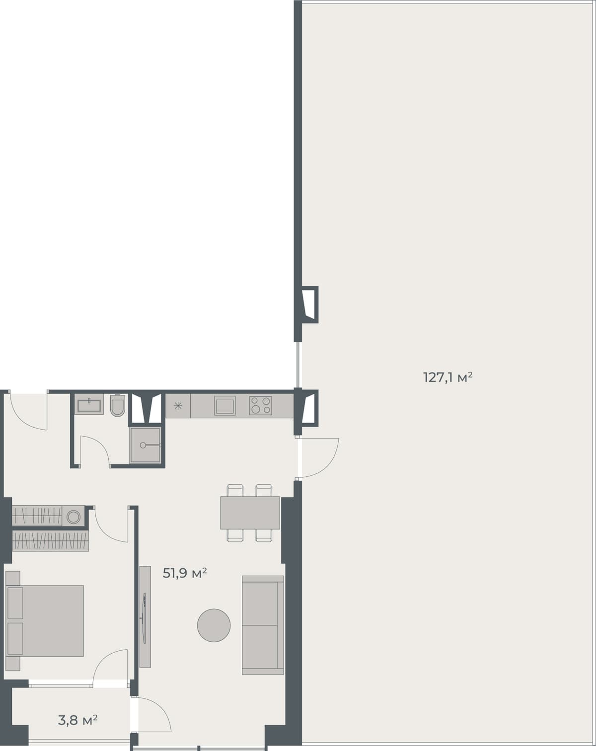 1-bedroom apartment, 182.8 m², 32 floor, One in Batumi