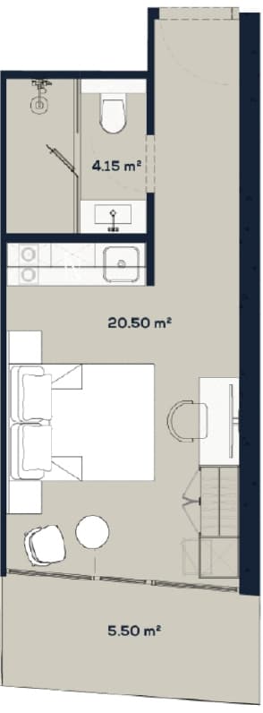 studio, 30.15 m², 47 floor in "Alliance Centropolis"