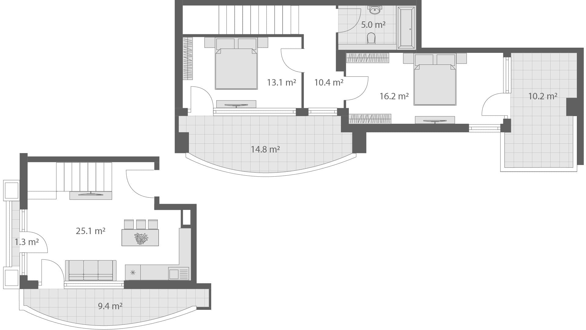 2-комнатная квартира, 111.2 м², 4 этаж в ЖК "Wyndham Grand Family Club"