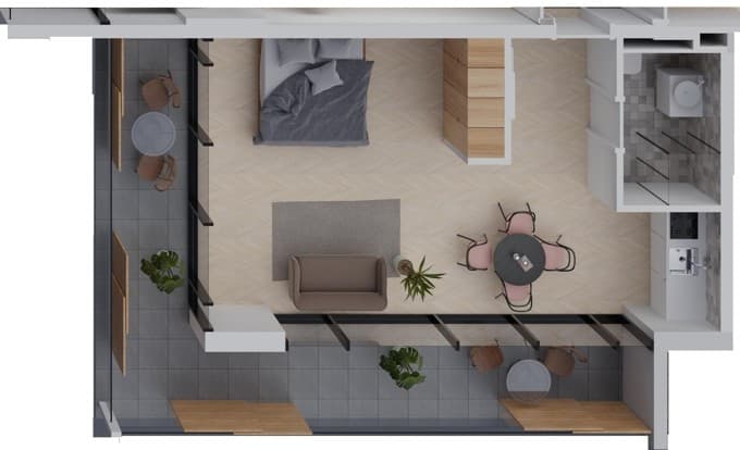 Студия, 54 м², 8 этаж в ЖК "Dream Side"