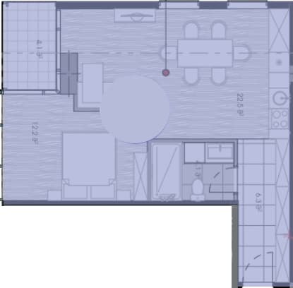 1-комнатная квартира, 51.8 м², 10 этаж в ЖК "Novotel Living"
