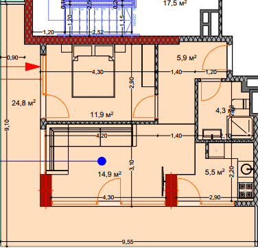 2-комнатная квартира, 69.5 м², 4 этаж в ЖК "Lagoon Resort"