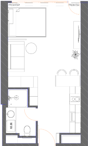 studio, 34.88 m², 32 floor, 7th Heaven Residence in Batumi
