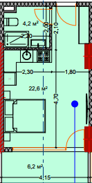 studio, 34.2 m², 4 floor in "Lagoon Resort"