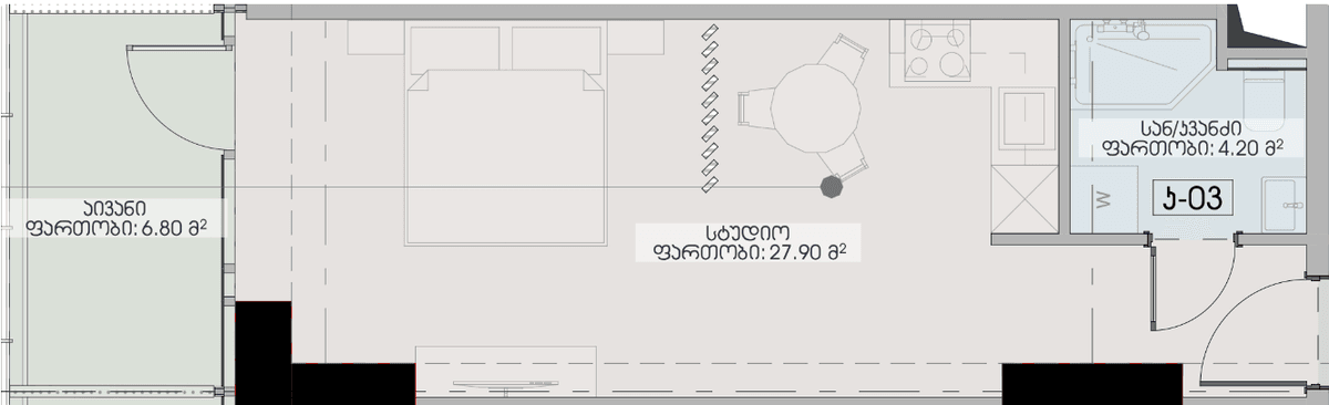 Студия, 38.9 м², 20 этаж в ЖК "Geuz Towers"