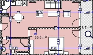 1-bedroom apartment, 64.2 m², 11 floor in "Modern Ultra"