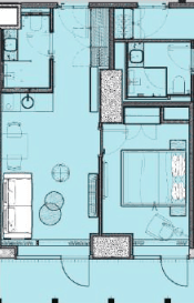 1-комнатная квартира, 50.6 м², 4 этаж в ЖК "Radisson Residences"