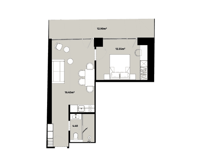 1-комнатная квартира, 56.3 м², 42 этаж в ЖК "Alliance Centropolis"