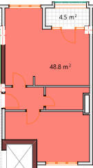1-комнатная квартира, 53.3 м², 16 этаж в ЖК "Modern Residence"