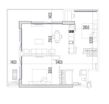 3-комнатная квартира, 83.5 м², 30 этаж в ЖК "Intourist Residence"