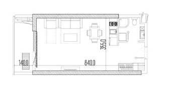 studio, 34.7 m²,  floor in "Intourist Residence"