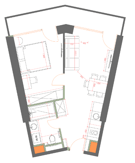 1-bedroom apartment, 49.63 m², 20 floor in "7th Heaven Residence"