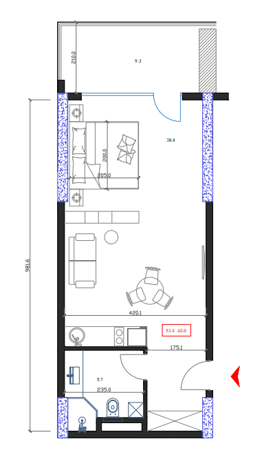 Студия, 53.4 м², 15 этаж в ЖК "Marina Club"