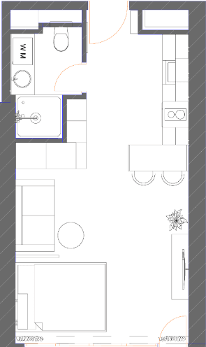 studio, 39.69 m², 23 floor, 7th Heaven Residence in Batumi