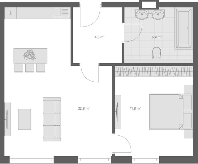 2-bedroom apartment, 47 m², 1 floor in "Wyndham Grand Family Club"