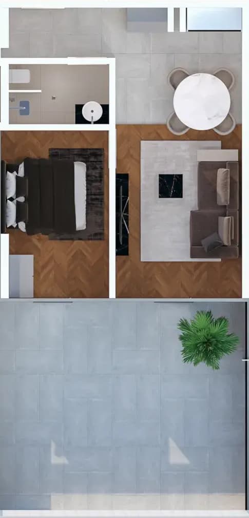 1-bedroom apartment, 53.3 m², 9 floor in "Portline by Gumbati"