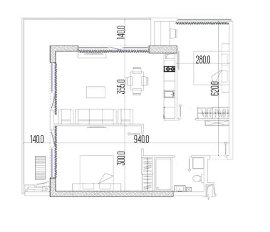 3-комнатная квартира, 83.3 м², 21 этаж в ЖК "Intourist Residence"