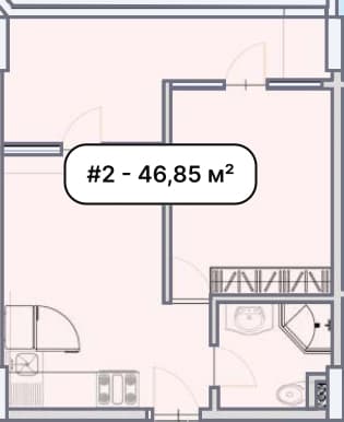 1-bedroom apartment, 46.85 m², 3 floor in "Elite Family Residence"