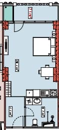 studio, 47 m², 10 floor in "Piazza Residence"