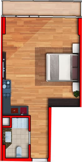 studio, 39.47 m², 9 floor in "Batumi View"