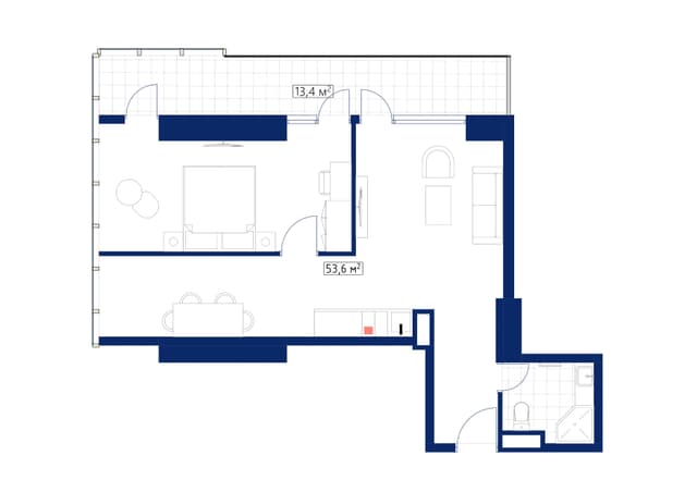 1-bedroom apartment, 69.4 m², 36 floor in "Calligraphy Towers"