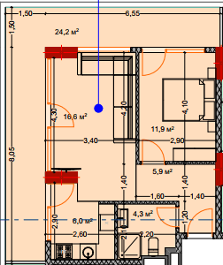 2-bedroom apartment, 72.4 m², 5 floor in "Lagoon Resort"