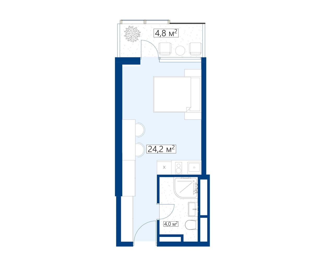 Студия, 29 м², 34 этаж в ЖК "Calligraphy Towers"