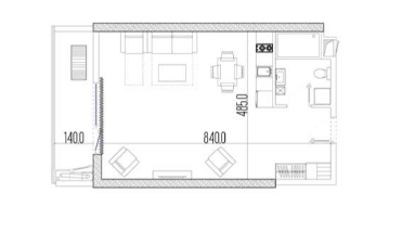 studio, 47 m², 22 floor, Intourist Residence in Batumi