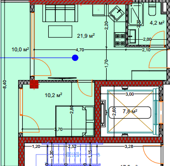 1-комнатная квартира, 48.1 м², 6 этаж в ЖК "Lagoon Resort"