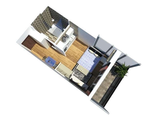 studio, 28.38 m², 10 floor in "Green House"