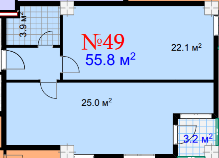 1-комнатная квартира, 63.4 м², 16 этаж в ЖК "Mardi City Center"
