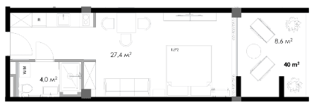 Студия, 40 м², 5 этаж в ЖК "Salibauri Hills"