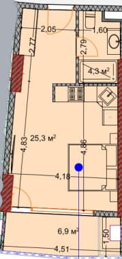 Студия, 36.2 м², 27 этаж в ЖК "OKTO Art House"