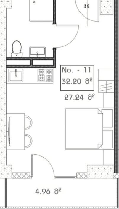 studio, 32.2 m², 12 floor in "Mardi Aquapark Wellness Resort"