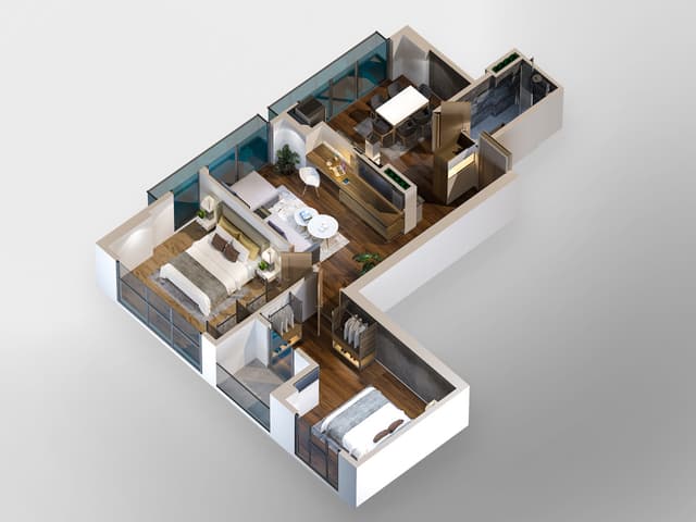 2-комнатная квартира, 89.73 м², 18 этаж в ЖК "LemonGarden Residence & Spa"