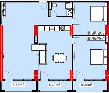 2-bedroom apartment, 122.9 m², 2 floor in "Lemon Garden"