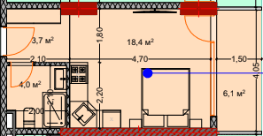 studio, 33.3 m², 6 floor in "Lagoon Resort"