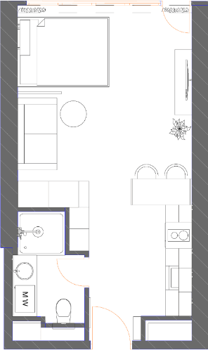 studio, 34.87 m², 38 floor in "7th Heaven Residence"