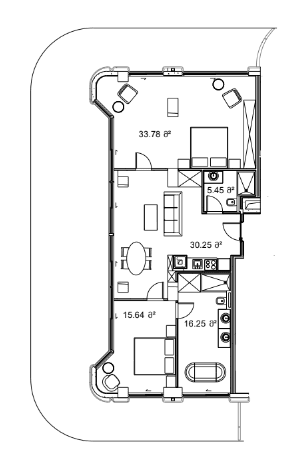2-комнатная квартира, 199.57 м², 13 этаж в ЖК "Next Collection"