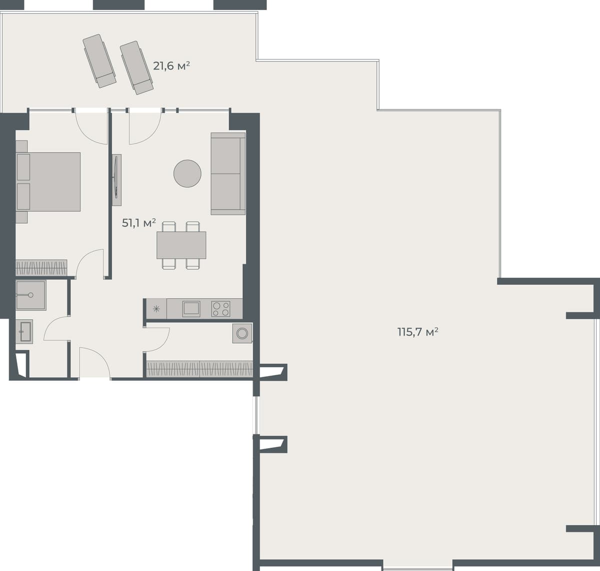 1-bedroom apartment, 188.4 m², 28 floor, One in Batumi