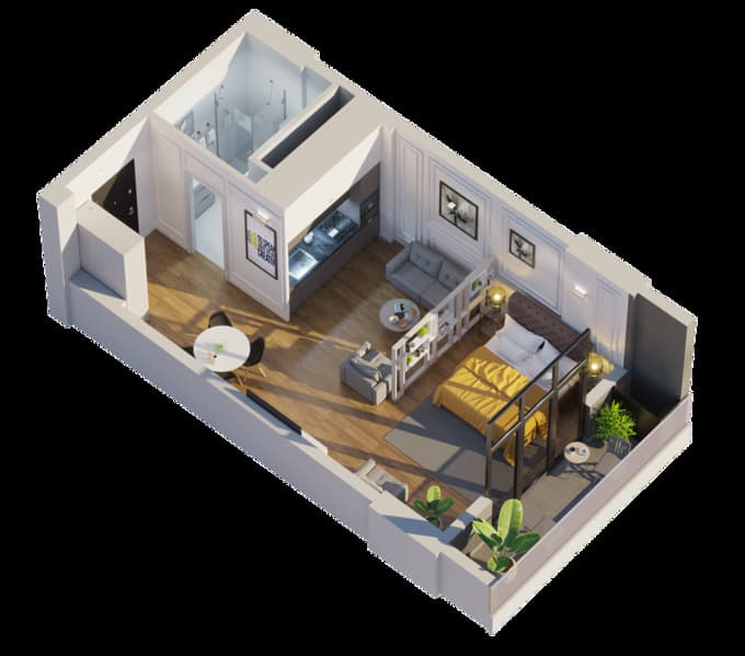 Студия, 36.18 м², 2 этаж в ЖК "GWG Batumi"