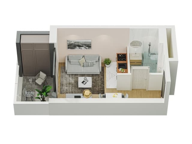 studio, 24.2 m², 24 floor in "Arcon Batumi Residence"