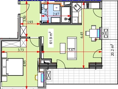 1-bedroom apartment, 81.7 m², 22 floor in "Real Palace Blue"