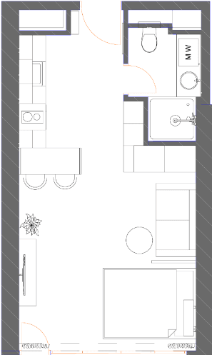 studio, 34.93 m², 32 floor in "7th Heaven Residence"