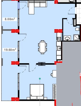 1-bedroom apartment, 103.75 m², 2 floor in "Lemon Garden"