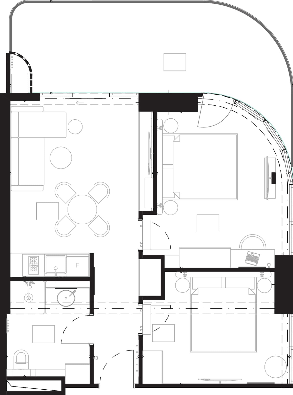 3-bedroom apartment, 76.7 m², 13 floor, Montemar in Batumi