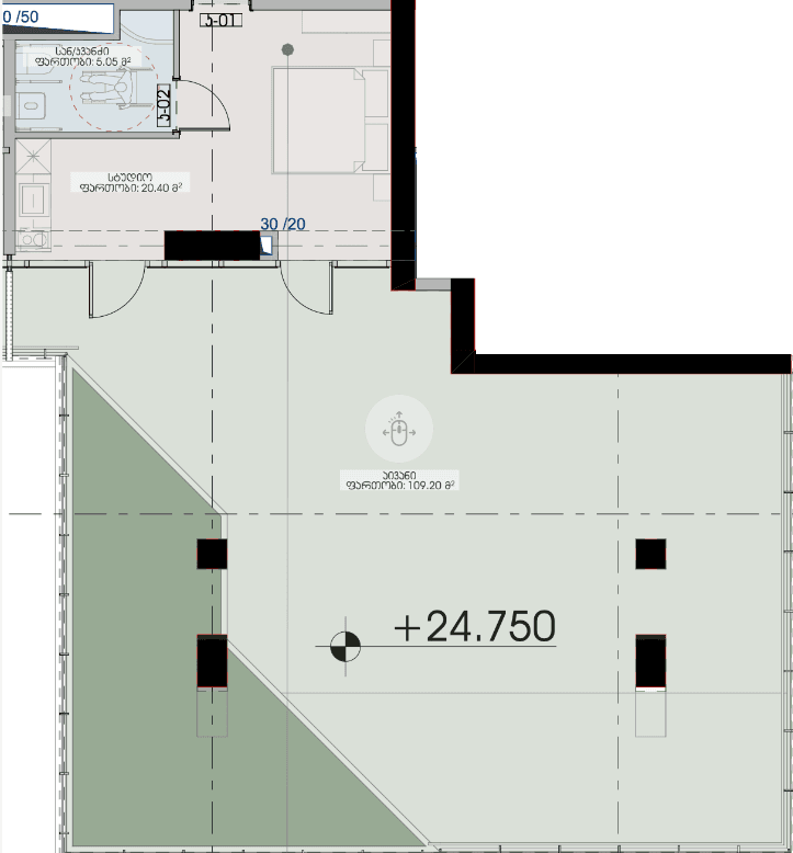 studio, 134.65 m², 6 floor in "Geuz Towers"