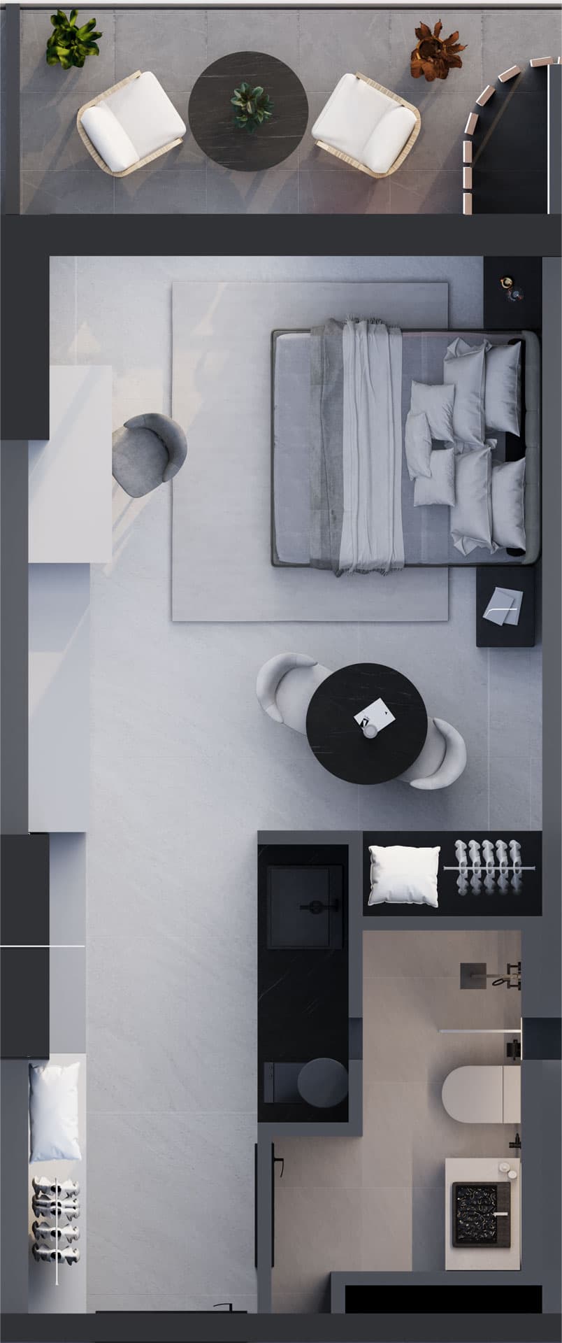 1-bedroom apartment, 35 m², 16 floor, Montemar in Batumi