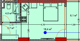 Студия, 32.7 м², 6 этаж в ЖК "Lagoon Resort"