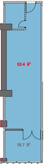 studio, 53.4 m², 2 floor in "White House"